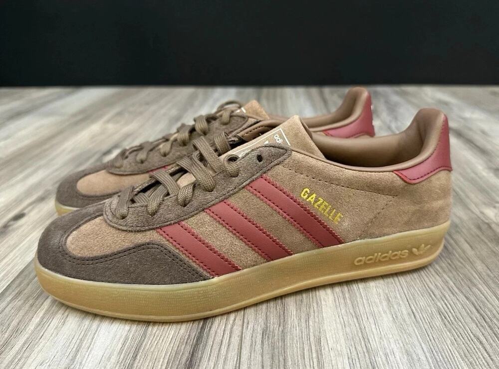 adidas Gazelle Indoor Earth Strata Dark Brown JQ8398 Mens Size 8 Shoes NEW Retro